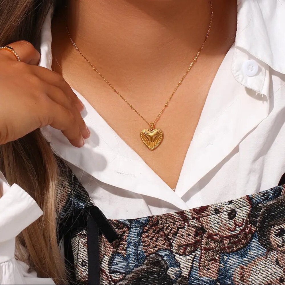Pearl Flower Heart Series Pendants Stainless Steel Waterproof - Picture 3 of 12